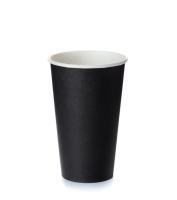 Однослойный бумажный стакан для горячего 400 мл(50шт/уп), черный