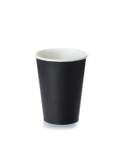 Однослойный бумажный стакан для горячего 300 мл(50шт/уп), черный