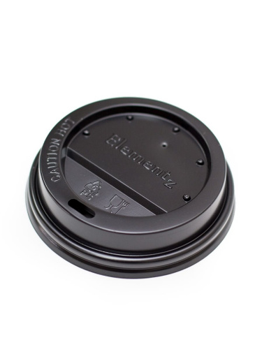 Крышка с боковым отверстием, диаметр 80мм, черная 100шт/уп